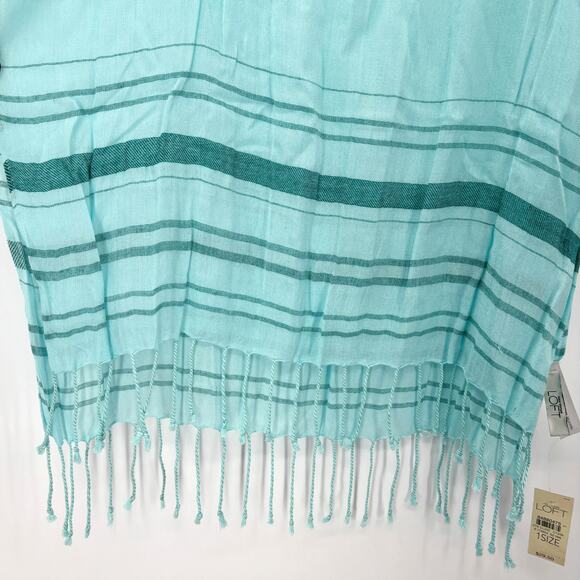 Ann Taylor LOFT Accessories - LOFT Teal Scarf Wrap NWT Lightweight Fringe 100% Viscose 23x70 Made in India